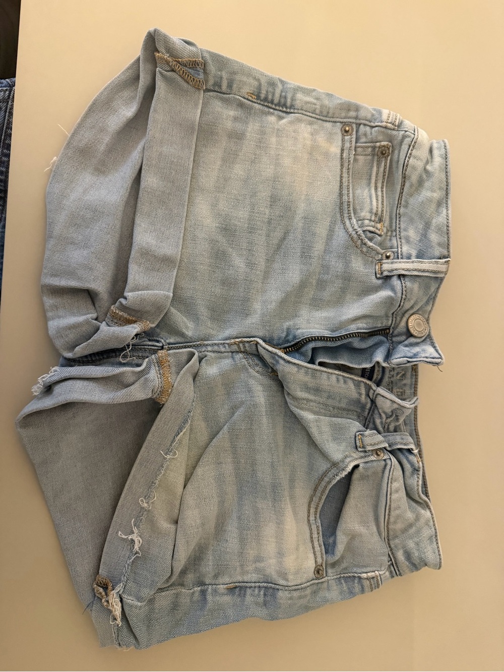 American Eagle Outfitters Light Wash High-Rise Denim Shorts